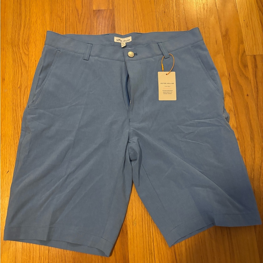 Peter Millar Blue Flat Front Shorts